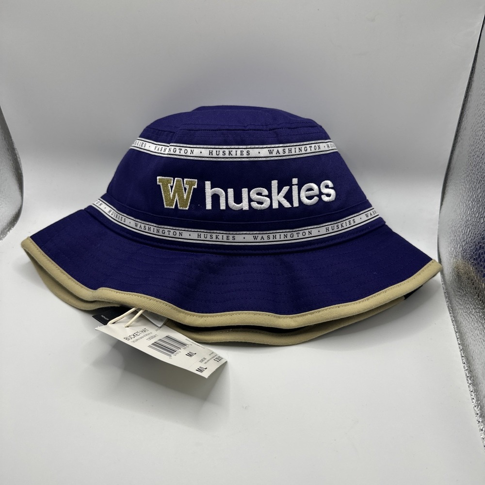 Adidas NCAA Washington Huskies Bucket Hat Purple Gold Brim Size M/L